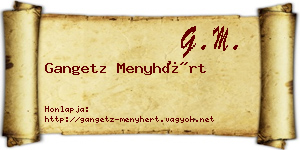 Gangetz Menyhért névjegykártya
